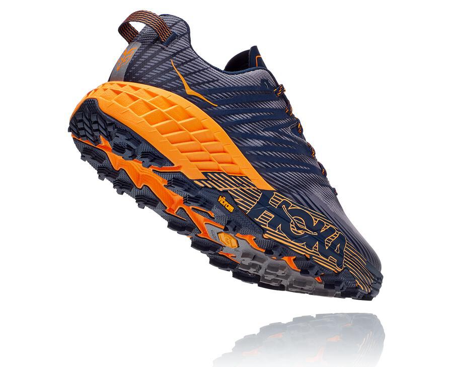 Hoka One One Trail Schoenen Heren - Speedgoat 4 - Blauw/Oranje - CV1359704